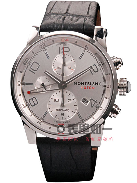 高仿萬寶龍手錶-Montblanc 時光行者系列7750多功能機械計時碼錶 白盤黑色皮帶