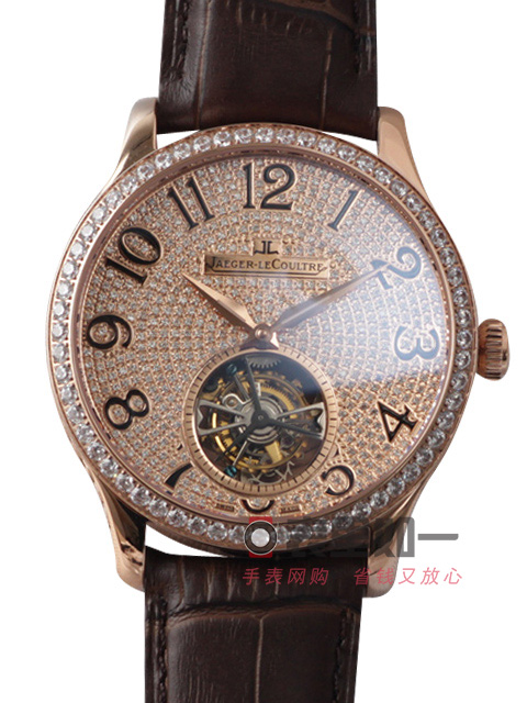 高仿積傢手錶-Jaeger lecoultre 高級陀飛輪腕錶 滿天星鑲鉆錶盤