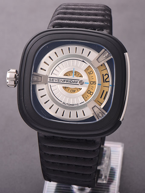 精仿 七個星期五 Sevenfriday手錶鋼錶殼 西鐵城8215機芯 右手款白面金底