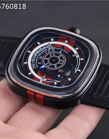 七個星期五SevenFriday方形時尚潮流男士機械錶皮帶男錶P3-BB 野馬版
