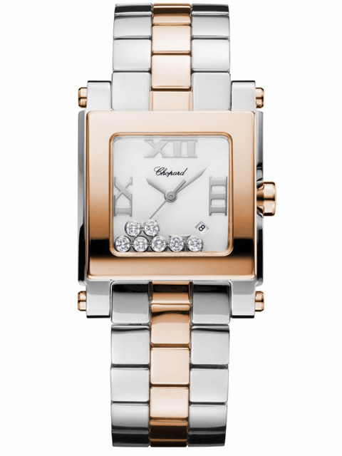 CHOPARD蕭邦HAPPY DIAMONDS系列278516-6002間玫瑰金腕錶