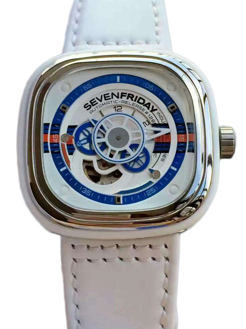 七個星期五SevenFriday方形時尚潮流（白色）機械腕錶
