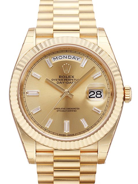 高仿ROLEX勞力士星期日歷型系列228238 黃金色盤機械腕錶