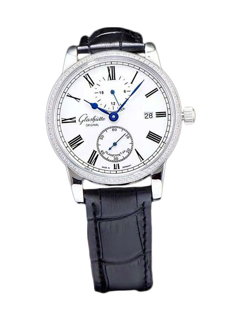 高仿格拉蘇蒂原創手錶-Glashütte Original 參議員系列99-01-01-01-04鑲鉆腕錶