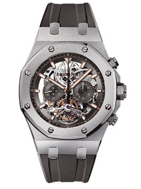 Audemars Piguet愛彼皇傢橡樹系列26347TI.GG.D004CA.01鏤空石英計時腕錶