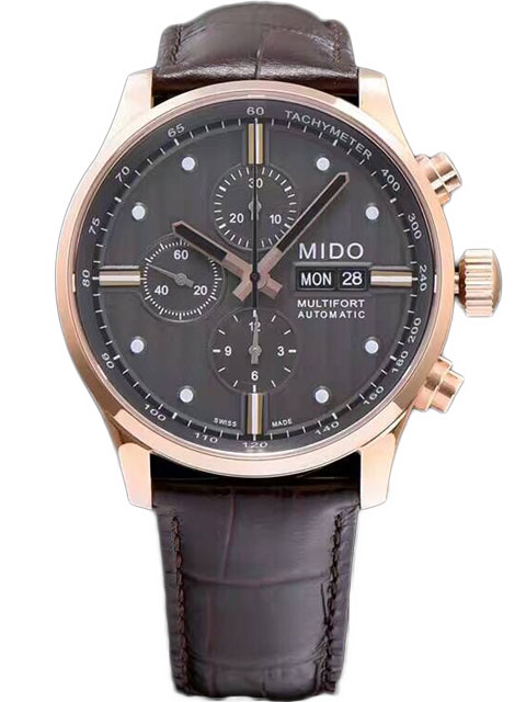 Mido美度舵手系列M005.614.36.031.00玫瑰金自動機械腕錶 黑盤