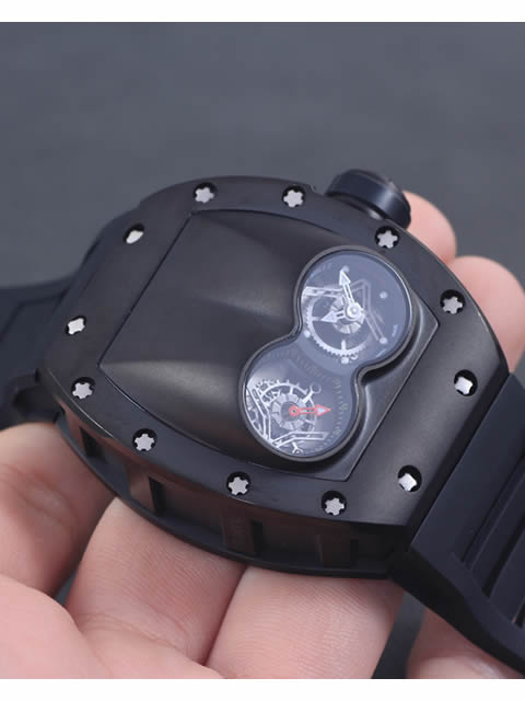 高仿理查德·米勒手錶-RICHARD MILLE 男士系列RM 053腕錶 黑鋼錶殼黑色橡膠錶帶