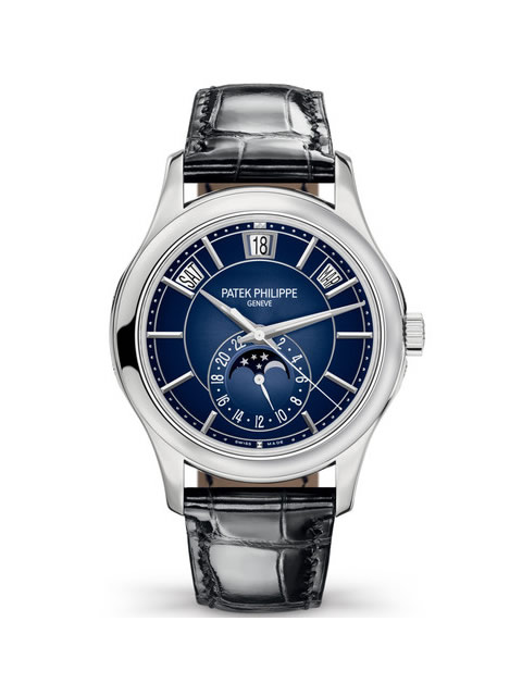 高仿百達翡麗手錶-PATEK PHILIPPE 復雜功能計時系列5205G-013 腕錶 藍色錶盤