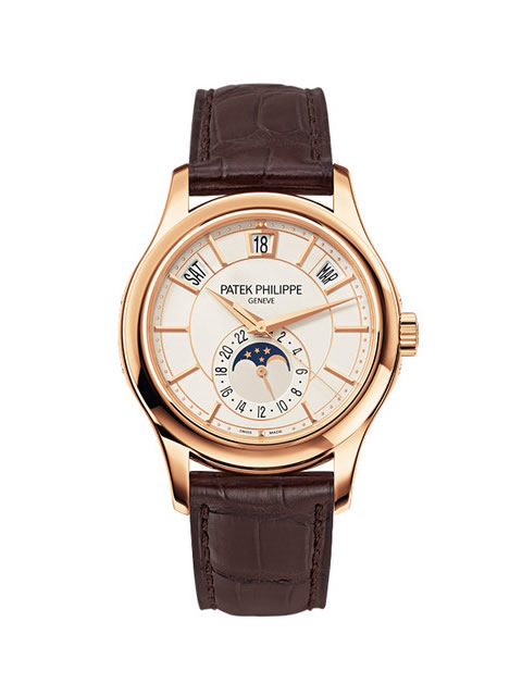 高仿百達翡麗手錶-PATEK PHILIPPE 復雜功能計時系列5205R-001 腕錶 白色錶盤